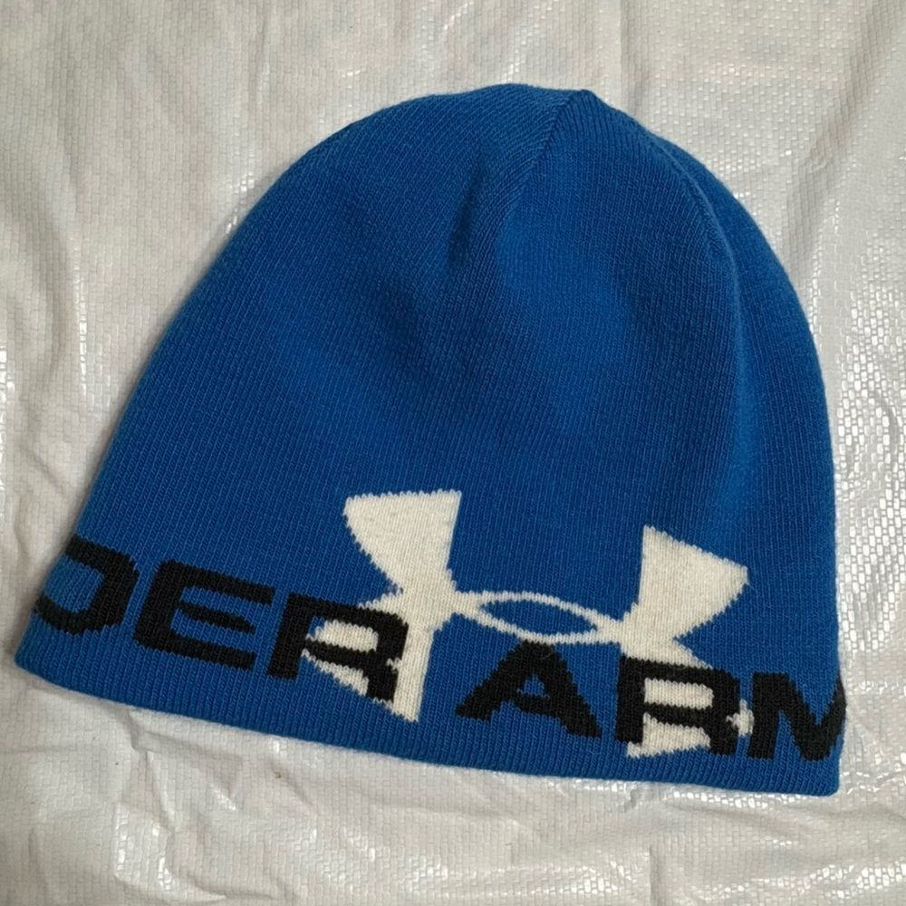 Under Armour Cold Gear Infrared Lined Blue Beanie Hat - Picture 3 of 9